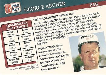 1991 Pro Set PGA Tour #245 George Archer Back