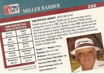 1991 Pro Set PGA Tour #250 Miller Barber Back