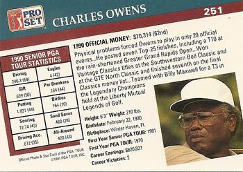 1991 Pro Set PGA Tour #251 Charles Owens Back