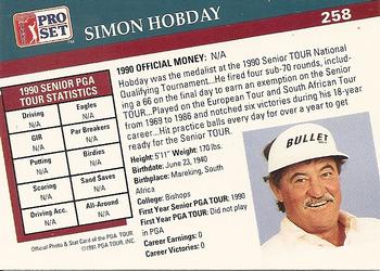 1991 Pro Set PGA Tour #258 Simon Hobday Back