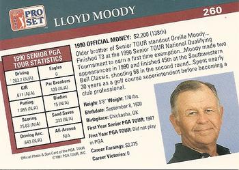 1991 Pro Set PGA Tour #260 Lloyd Moody Back