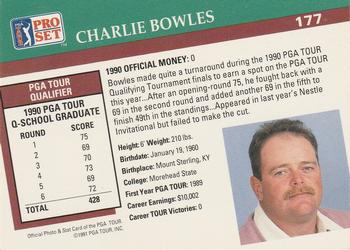1991 Pro Set PGA Tour #177 Charlie Bowles Back