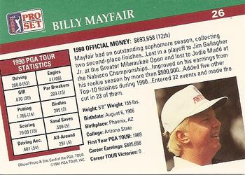 1991 Pro Set PGA Tour #26 Billy Mayfair Back