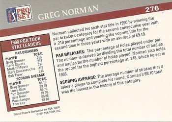 1991 Pro Set PGA Tour #276 Greg Norman Back