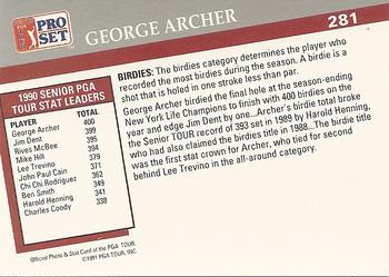 1991 Pro Set PGA Tour #281 George Archer Back