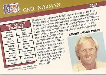 1991 Pro Set PGA Tour #282 Greg Norman Back