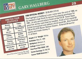 1991 Pro Set PGA Tour #29 Gary Hallberg Back