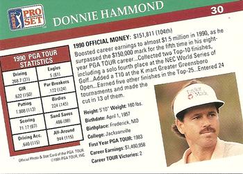 1991 Pro Set PGA Tour #30 Donnie Hammond Back