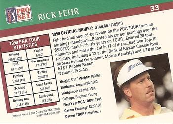 1991 Pro Set PGA Tour #33 Rick Fehr Back