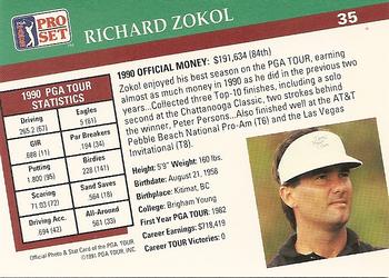 1991 Pro Set PGA Tour #35 Richard Zokol Back