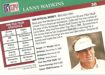 1991 Pro Set PGA Tour #36 Lanny Wadkins Back