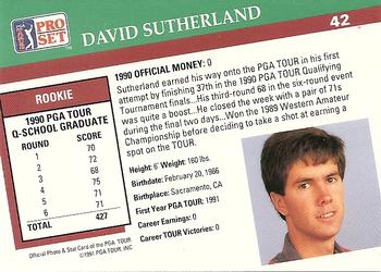 1991 Pro Set PGA Tour #42 David Sutherland Back