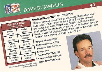 1991 Pro Set PGA Tour #43 Dave Rummells Back