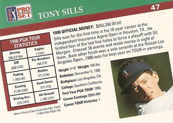1991 Pro Set PGA Tour #47 Tony Sills Back