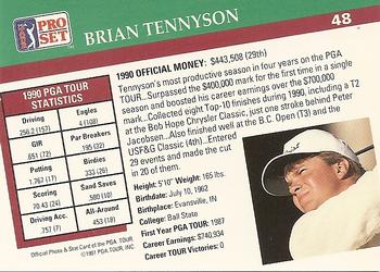 1991 Pro Set PGA Tour #48 Brian Tennyson Back