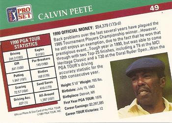 1991 Pro Set PGA Tour #49 Calvin Peete Back