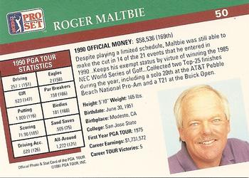 1991 Pro Set PGA Tour #50 Roger Maltbie Back