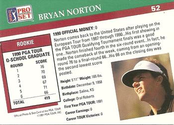 1991 Pro Set PGA Tour #52 Bryan Norton Back