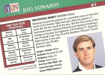 1991 Pro Set PGA Tour #61 Joel Edwards Back