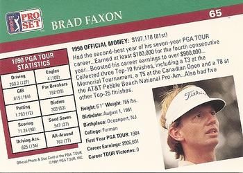 1991 Pro Set PGA Tour #65 Brad Faxon Back
