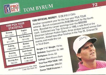 1991 Pro Set PGA Tour #72 Tom Byrum Back