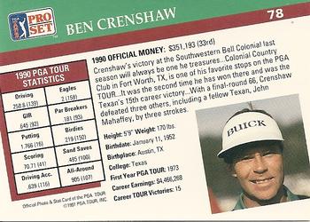 1991 Pro Set PGA Tour #78 Ben Crenshaw Back