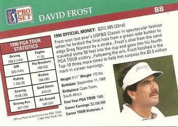 1991 Pro Set PGA Tour #88 David Frost Back