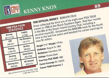 1991 Pro Set PGA Tour #89 Kenny Knox Back
