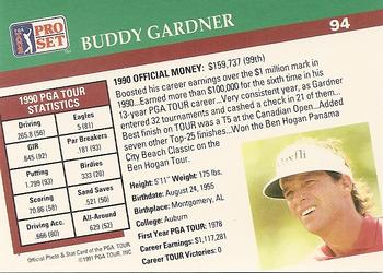 1991 Pro Set PGA Tour #94 Buddy Gardner Back