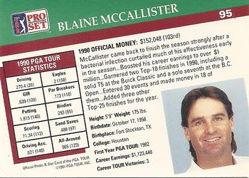 1991 Pro Set PGA Tour #95 Blaine McCallister Back
