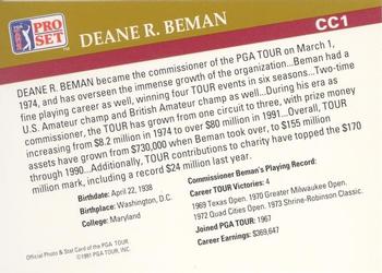 1991 Pro Set PGA Tour #CC1 Deane Beman Back