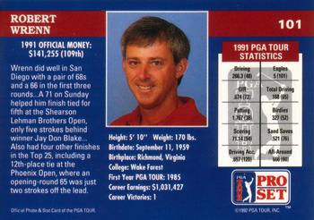 1992 Pro Set PGA Tour #101 Robert Wrenn Back