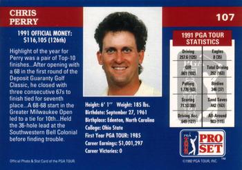 1992 Pro Set PGA Tour #107 Chris Perry Back