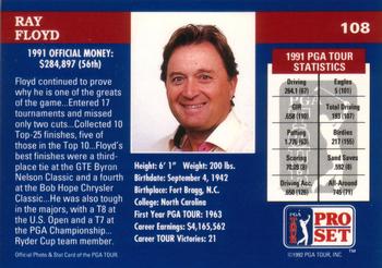 1992 Pro Set PGA Tour #108 Raymond Floyd Back