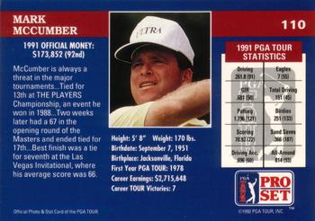 1992 Pro Set PGA Tour #110 Mark McCumber Back