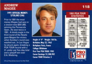 1992 Pro Set PGA Tour #118 Andrew Magee Back