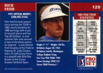 1992 Pro Set PGA Tour #120 Rick Fehr Back