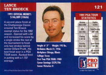 1992 Pro Set PGA Tour #121 Lance Ten Broeck Back