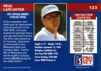1992 Pro Set PGA Tour #123 Neal Lancaster Back