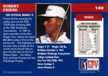 1992 Pro Set PGA Tour #140 Robert Friend Back