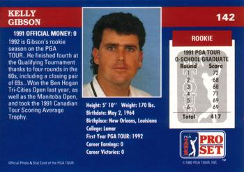 1992 Pro Set PGA Tour #142 Kelly Gibson Back