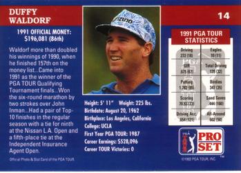 1992 Pro Set PGA Tour #14 Duffy Waldorf Back