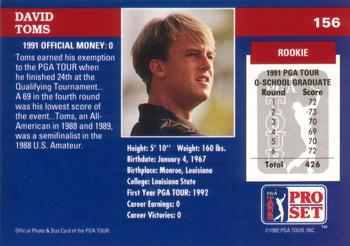 1992 Pro Set PGA Tour #156 David Toms Back