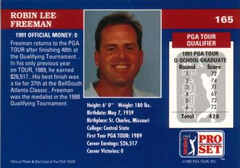 1992 Pro Set PGA Tour #165 Robin Lee Freeman Back