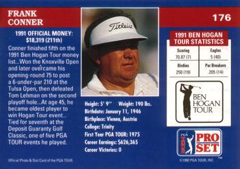 1992 Pro Set PGA Tour #176 Frank Conner Back