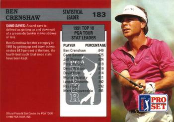 1992 Pro Set PGA Tour #183 Ben Crenshaw Back