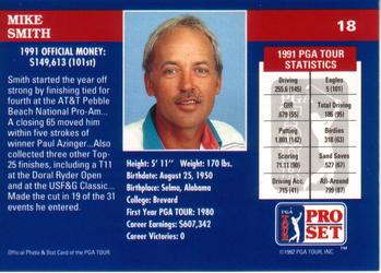 1992 Pro Set PGA Tour #18 Mike Smith Back