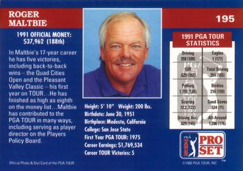 1992 Pro Set PGA Tour #195 Roger Maltbie Back