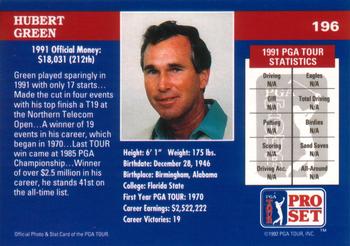 1992 Pro Set PGA Tour #196 Hubert Green Back