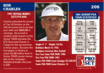 1992 Pro Set PGA Tour #205 Bob Charles Back